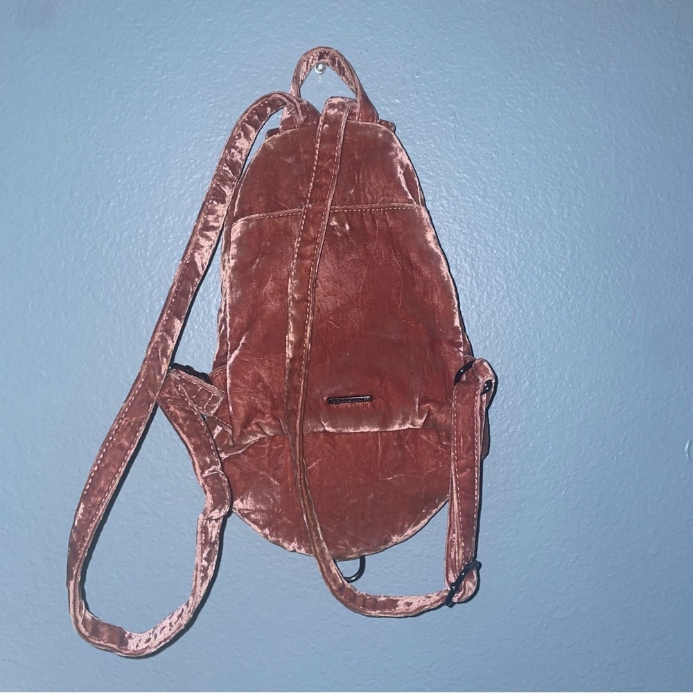 Pink backpack velour backpack velvet backpack Rebecca minkoff Julian - Picture 14 of 16